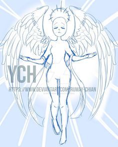 Angel Posing Reference, Anime Base Pose With Wings, Angel Pose Drawing Reference, Angel Art Reference Poses, Angel Drawing Base Pose, Body Base Drawing Angel, Angel Drawing Poses, Angel Base Pose, Drawing Base Angel