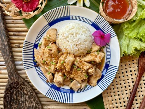 Thai Garlic Pepper Chicken Stir-Fry (Pad Kratiem Prik Thai) Garlic Pepper Chicken, Pepper Chicken Stir Fry, Chicken Stir Fry Recipe, Peanut Dipping Sauce, Shrimp Spring Rolls, Thai Shrimp, Shrimp Rolls, Peanut Dipping Sauces, Stir Fry Recipes Chicken