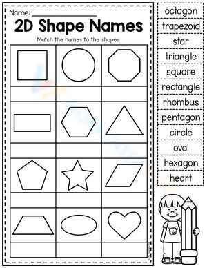 Learn 2D shapes easily with this worksheet right now! #Early-Childhood #Kindergarten #Grade-1 #Grade-2 #Grade-3 #Grade-4 2d Shapes Worksheet Kindergarten, 2d Shape Worksheets Kindergarten, 2 D Shapes Worksheets, 2d Shapes Worksheets For Grade 1, 2d Shapes Worksheet, 2d Shapes Kindergarten, 2d Shapes Names, 2d Shapes Activities, School Kids Activities