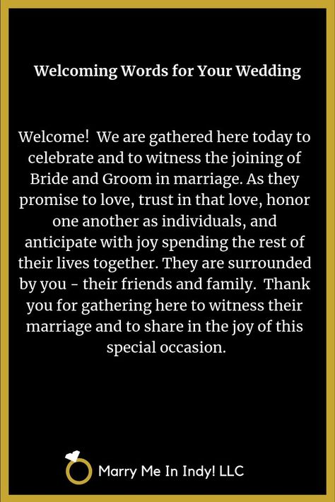 Welcoming Words for your wedding ceremony script. Wedding Declaration Of Intent Script, Officiant Speech, Rose Ceremony, Wedding Officiant Script, Wiccan Wedding, Ceremony Script, Renew Vows, Wedding Verses, Wedding Ceremony Readings