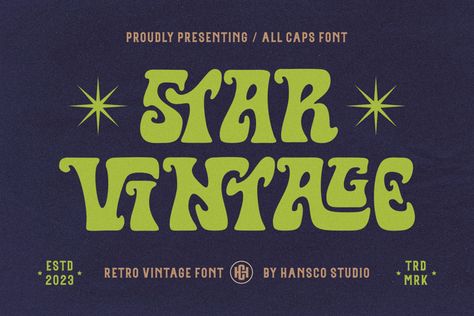 Free Fonts Retro, Fonts Retro, Logos Vintage, Stickers Packaging, Logos Retro, Funky Fonts, Free Commercial Fonts, Free Font Download, Caps Font