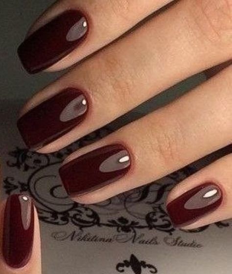 Simple Fall Nails, Grunge Nails, Casual Nails, Her Nails, Red Nail Polish, Makijaż Smokey Eye, Pretty Gel Nails, Red Nail, Minimalist Nails