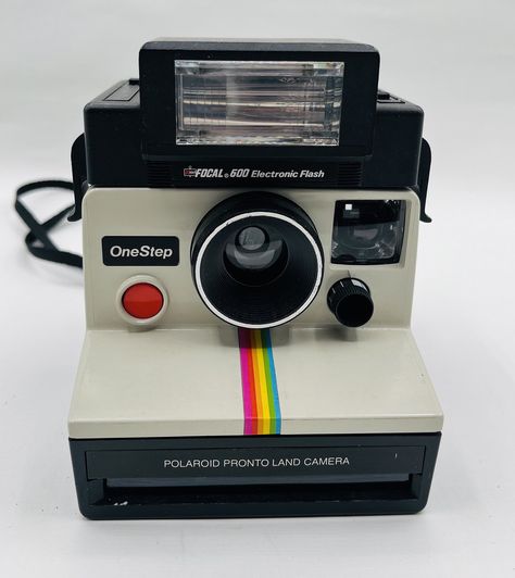 Vintage Polaroid OneStep Rainbow Stripe Instant Camera untested Poloroid Camera 80s, Vintage Polaroid Camera, Vintage Polaroid, Polaroid Camera, 90s Vibes, Camera Equipment, Instant Camera, Vintage Cameras, Vintage Camera