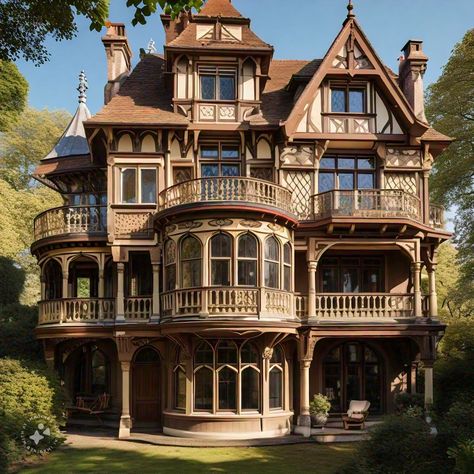 Ornate Victorian Houses, Victorian House With Tower, Victorian Industrial Architecture, Tudor Style House Exterior, Victorian Buildings Architecture, Old Victorian Homes Exterior, Victorian Castle Exterior, Victorian Houses Exterior, Big Victorian House