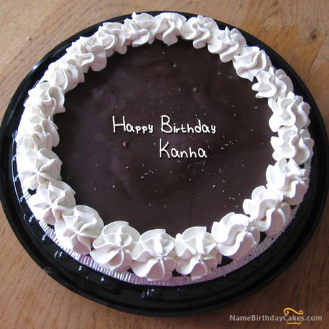 Happy Birthday Kanha - Video And Images Birthday Cake For Brother, Chocolate Cake With Name, Write Name On Cake, Birthday Cake Write Name, Birthday Cake Writing, Happy Birthday Cake Photo, Ice Cream Birthday Cake, Cake With Name, 5th Birthday Cake