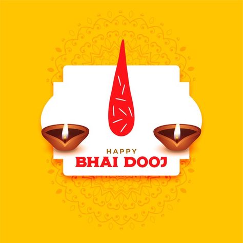 Happy bhai dooj greeting with tilak and ... | Free Vector #Freepik #freevector #background #abstract #love #diwali Happy Bhai Dooj Wishes, Bhai Dooj Wishes, Quotes For Brother, Pics Edit, Diwali Holiday, Diya Designs, Happy Bhai Dooj, Diwali Crackers, Diwali Design