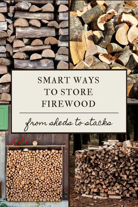 Discover the best ways to store firewood. From sheds to traditional stacks, find the perfect firewood storage solution for your homestead. Firewood Storage Built In, How To Store Wood Outside, Wood Stackers Firewood Storage, Patio Firewood Storage, How To Stack Firewood Outside, Storing Firewood Outside, Stacking Firewood Outside Ideas, How To Store Firewood Outside, Firewood Stacking Ideas