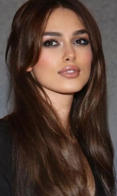 Brown Eyed Women, Brown Eye Celebrities, Brown Hair For Brown Eyes, Sultry Makeup Looks Brown Eyes, Brown Eyes Fair Skin, True Autumn Hair Color, Eva Longoria Hair, Square Jawline, Brunette Actresses