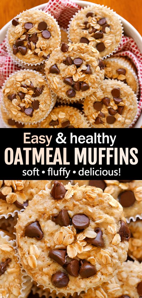 The Best Healthy Oatmeal Muffin Recipe Oatmeal Cupcakes Breakfast, Easy Real Food Recipes, Easy Oatmeal Snacks, Whole Food Muffins, It’s A Flavorful Life Recipes, Healthy Recipes Muffins, Breakfast Ideas Healthy To Go, Healthy Breakfast Oatmeal Muffins, Easy Oat Muffins Healthy