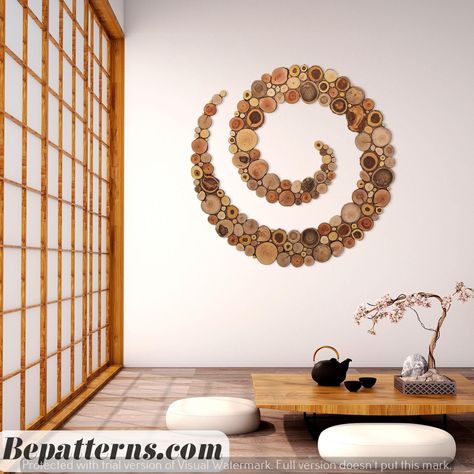 Kitchen Decor Ideas | Free Tutorials | Beginner-Friendly Sideboard Decor, Wood Slice Art, Wood Slice Crafts, Zen Decor, Wood Mosaic, Diy Holz, Round Wall Art, Mosaic Wall Art, Wooden Wall Decor