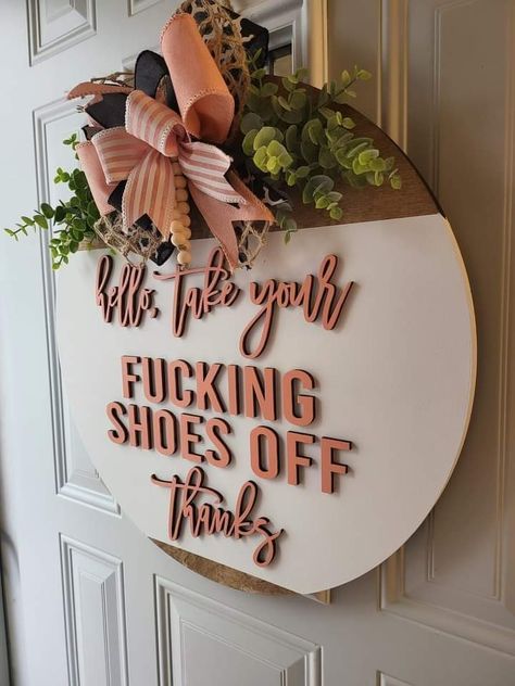 No Shoes On Carpet Sign, No Shoes Sign Front Doors, No Shoes Door Sign, Amazon Door Sign, Take Off Shoes Sign Front Doors, Take Shoes Off Sign Entryway Cute Ideas, Shoes Off Sign Funny, Take Off Your Shoes Sign Funny, Apartment Door Sign