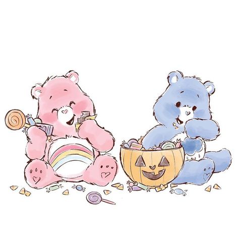 Care Bears Baby (@carebearsbaby) • Instagram photos and videos Care Bears Halloween, Grumpy Care Bear, Care Bears Vintage, The Care Bears, Care Bears Cousins, Bear Halloween, Pink Teddy Bear, Fun Crafts To Do, 80s Cartoons