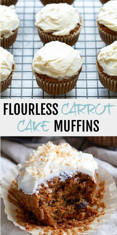 Gluten Free Carrot Muffins, Flourless Baking, Carrot Cake Muffins, Healthy Carrot Cakes, Carrot Muffins, Healthy Muffin Recipes, Healthy Baking Recipes, Cake Muffins, Gluten Free Muffins