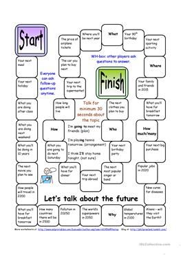 Board Game: Let's Talk about the Future Esl Board Games, Printable Board Games, English Games, Esl Lessons, Speaking Activities, English Activities, Esl Teaching, Language Teaching, Game Board