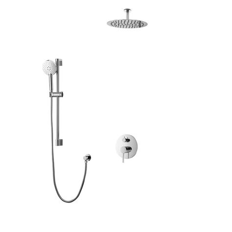 LMBath Louth 2-Way Complete Shower System with Ceiling-mount 10" Rainhead & Reviews - Wayfair Canada Ceiling Mounted Shower Head, Sink Water Filter, Bar Faucets, Laundry Sink, Smart Toilet, Tub Spout, Shower Kits, Tub Filler, Shower Arm