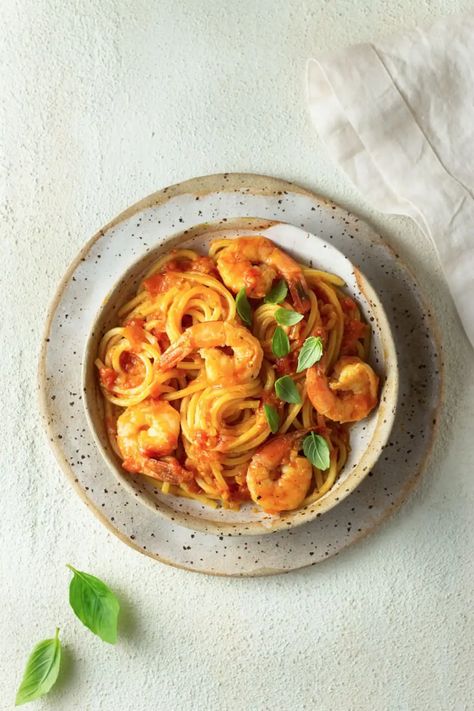 Shrimp Pasta with Fresh Tomatoes · My Three Seasons Tomato Pasta With Shrimp, Shrimp Tomato Pasta, Pasta With Fresh Tomatoes, Saffron Sauce, Risotto Milanese, Pasta Calories, Pasta With Shrimp, Fresh Tomato Pasta, Saffron Recipes