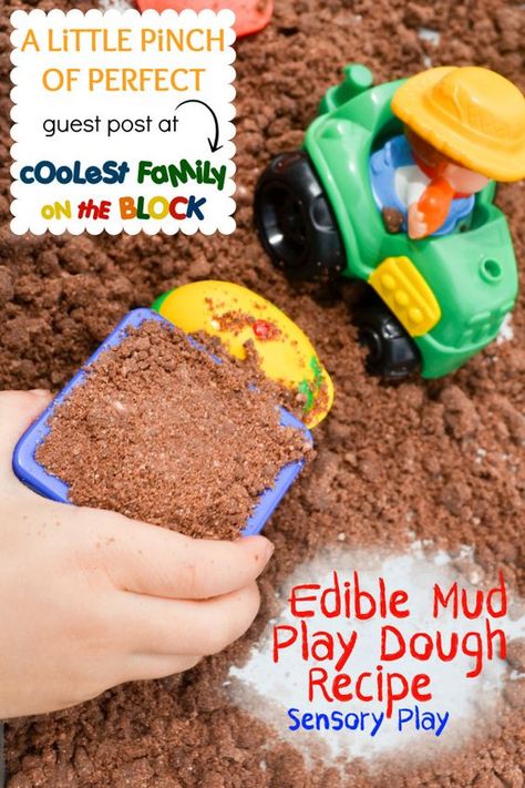 DIY Edible Mud Play Dough Recipe Popcorn Craft, Mud Recipe, Edible Sensory Play, Edible Sensory, Mud Play, Ocean Sensory, Play Dough Recipe, Tuff Tray Ideas, Mini Aquarium