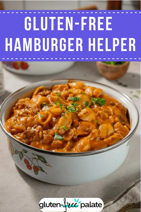 XYZLooking for an easy one pot recipe? Try this delicious classic gluten-free hamburger helper. It's kid friendly - for even the fussiest eater with gooey cheese, ground beef and pasta. Gluten Free Hamburger And Rice Recipes, Gf Hamburger Helper, Dairy Free Hamburger Helper, Homemade Hamburger Helper Gluten Free, Gluten And Dairy Free Hamburger Helper, Gluten Free Hamburger Helper, Ground Beef And Pasta, Beef Mac And Cheese, Hamburger Helper Rice Orential