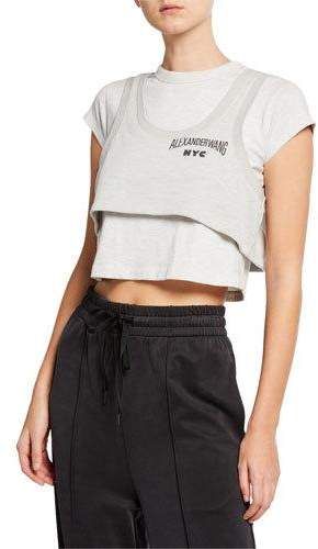 Layered Crop Top, Mens Bags Fashion, Upcycled Fashion, Layered Tops, T By Alexander Wang, Fashion Details, Alexander Wang, Daily Fashion, Long Tops