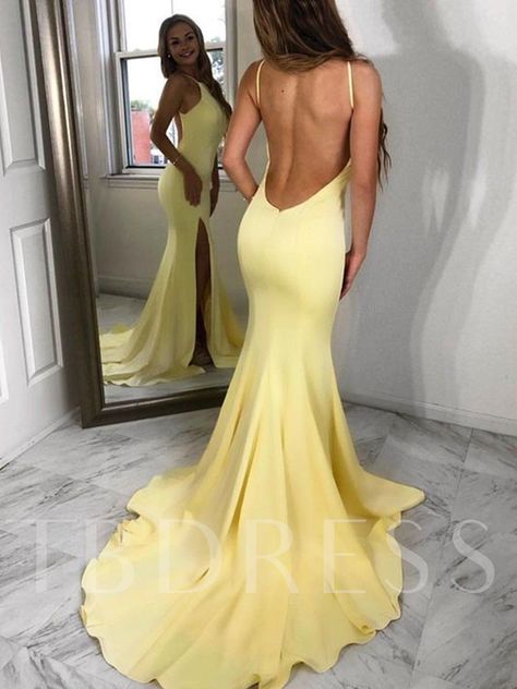 Yellow Mermaid, Yellow Prom, Silk Prom Dress, Prom Dress Long, Prom Dresses Long Mermaid, Prom Dresses Yellow, Mermaid Prom Dress, Spaghetti Strap Prom Dress, Girls' Generation