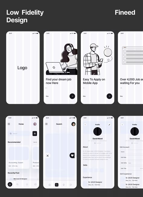 Job Mobile app Design :: Behance Simple Mobile App Design, Portfolio Mobile Design, App Features Design, Mobile Portfolio Design, App Ux Design Inspiration, Figma App Design Ideas, Web Portfolio Design Layout, App Menu Design, Phone Website Design