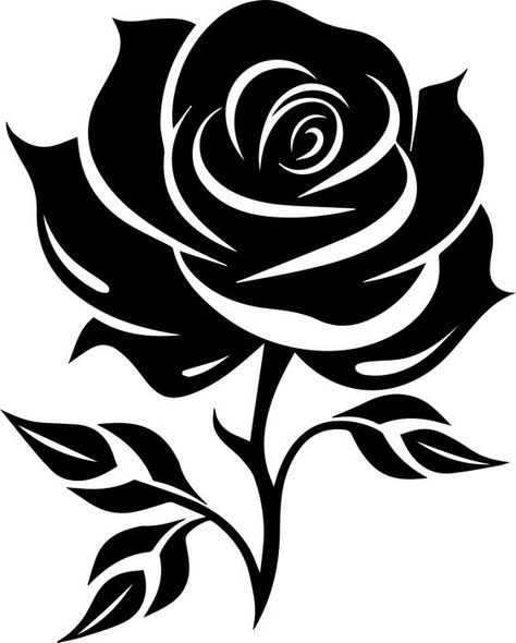 Rosa Vector, Monochromatic Flowers, Rose Silhouette, Vector Rose, Hello Kitty Clipart, Sketch Flower, Rose Vector, Black And White Clipart, Svg Flowers