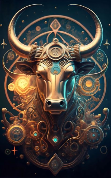 Taurus Pictures, Taurus Art, Horoscope Taurus, Zodiac Art, Buddha Art, Neon Art, Animal Planet, Ox, Galaxy Wallpaper