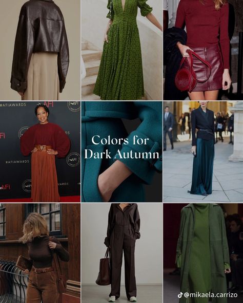 Deep Autumn Palette, Autumn Color Palette Fashion, Deep Autumn Color Palette, Deep Winter Colors, True Autumn, On The Spectrum, Polished Casual, Cottagecore Outfits, Color Combinations For Clothes