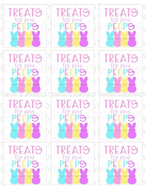 Peeps Printable Tags Treats for My Peeps Gift Tags Happy | Etsy Treats For My Peeps Free Printable, Easter Treat For Coworkers, Easter Goodies For Coworkers, Free Peeps Printables, Easter Goody Bag Ideas For School, Daycare Easter Treats, Easter Treats For Classmates, Easter Gifts For Daycare Kids, Easter Treat Bag Tags Free Printables