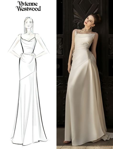 Vivienne Westwood Sketches, Vivienne Westwood Bridal, Vivienne Westwood Wedding Dress, Vivienne Westwood Wedding, Wedding Dress Sketches, Classy Gowns, Gowns Dresses Elegant, Pretty Wedding Dresses, Fashion Design Patterns