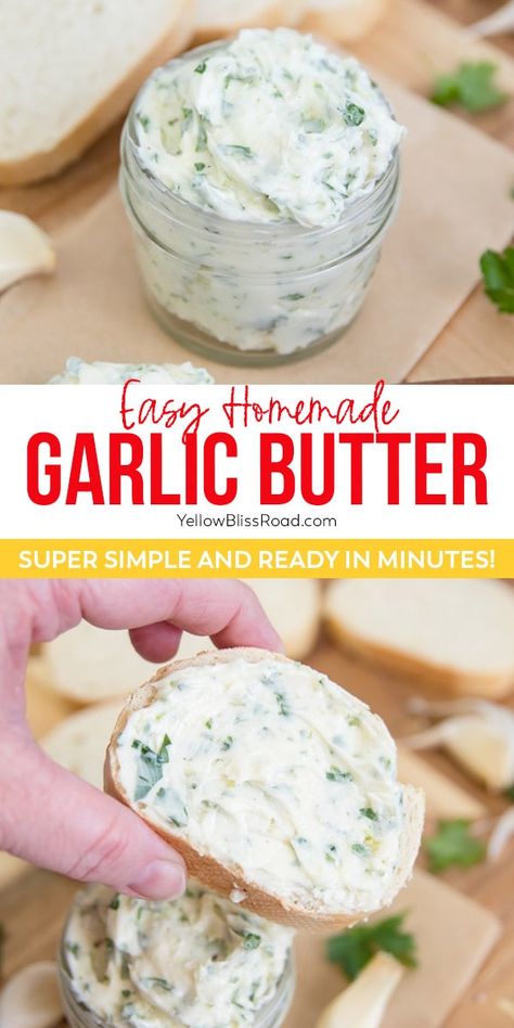 Garlic Butter For Bread, Garlic Butter Spread, Flavored Butter Recipes, Butter Recipes Homemade, Make Garlic Butter, Herb Butter Recipe, Homemade Garlic Butter, Garlic Spread, Flavored Butter