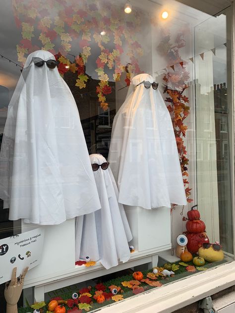 Retail Fall Window Display, Shop Local Window Display, Fall Florist Window Displays, Fall Business Window Displays, Harvest Window Display, Witch Window Display, Ghost Window Display, Halloween Retail Window Display, Fall Storefront Window Display