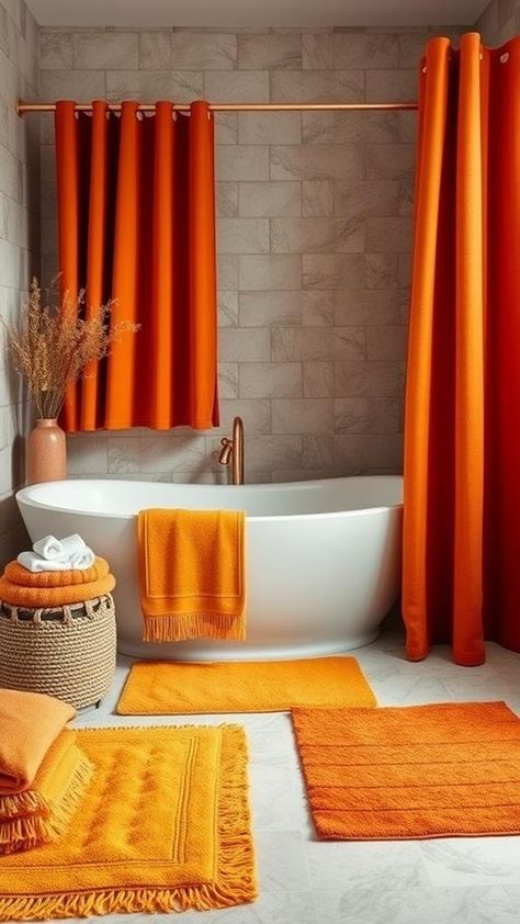 5 Creative Fall Bathroom Decor Ideas to Refresh Your Space Dark Orange Bathroom, Fall Bathroom Decor Ideas, Orange Bathroom Decor, Fall Bathroom Decor, Fall Bathroom, Orange Bathroom, Wooden Soap Dish, Orange Bathrooms, Fall Decor Ideas