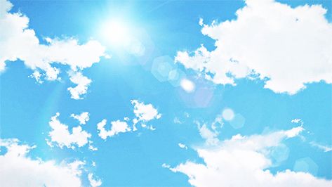 Summer Gif, Gif Background, Sky Gif, Anime Summer, Cool Illusions, Sky Anime, Summer Banner, Banner Gif, Blue Anime