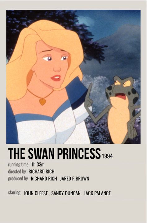 Old Animated Movies, The Swan Princess Aesthetic, Swan Princess Movie, Polaroid Movie Poster, Movie Character Posters, The Swan Princess, Old Disney Movies, Film Polaroid, Animated Movie Posters