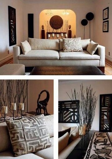 Love the African feel of this African Themed Living Room, African Decor Living Room, African Living Rooms, African Room, Afrocentric Decor, African Interior Design, African Inspired Decor, African Interior, Ethnic Decor