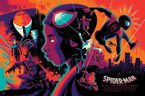 Spiderverse Color Palette, Tom Whalen, Into The Spiderverse, Alex Pardee, Spider Man Into The Spider Verse, Grey Matter, Into The Spider Verse, American Gods, Movie Posters Design