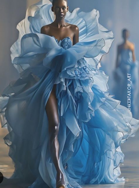 Ocean Inspired Dress, Worst Outfits, Wedding Dress Cake, Fancy Frocks, Runway Fashion Couture, High Fashion Dresses, Couture Dress, Fairy Fashion, Couture Designers