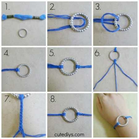 Circle Bracelet Tutorial Diy Bracelets With String, Diy Bracelets Tutorials, Embroidery Bracelets, Circle Bracelet, Button Bracelet, Thread Bracelets, Diy Bracelets Easy, Jewelry Diy Bracelets, Jewelry Making Project