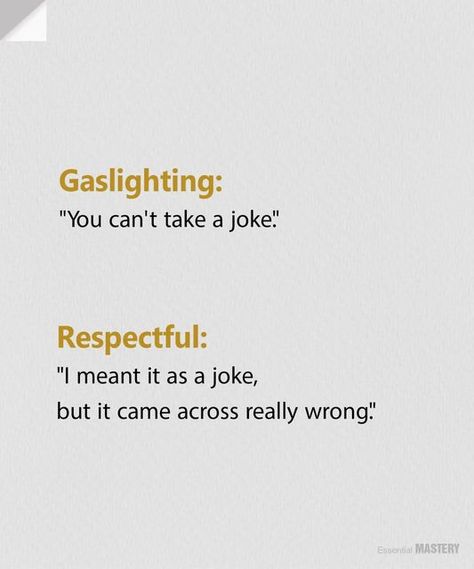 Entrepreneurship | Business on Instagram: "Gaslighting VS Respectful Phrases Share this post with your friends Via: EssentialMastry on twitter DM for credit or removal request (no copyright intended) ©️ All rights and credits reserved to the respective owner(s)" Gaslighting Vs Respectful Phrases, Business On Instagram, Respect Yourself, Things To Come, On Twitter, Twitter, On Instagram, Quick Saves, Instagram