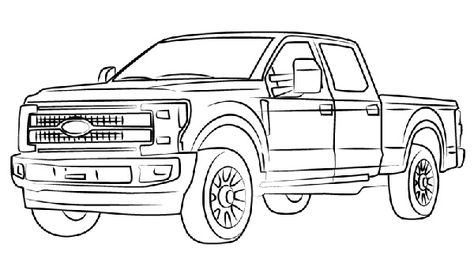 Ford Truck Color Sheet Ford Truck Drawing, Lifted Ford Truck, Truck Drawing, Ford Lightning, Monster Truck Coloring Pages, Fairy Drawings, Drawing Template, Lifted Ford, Drawing Sheet