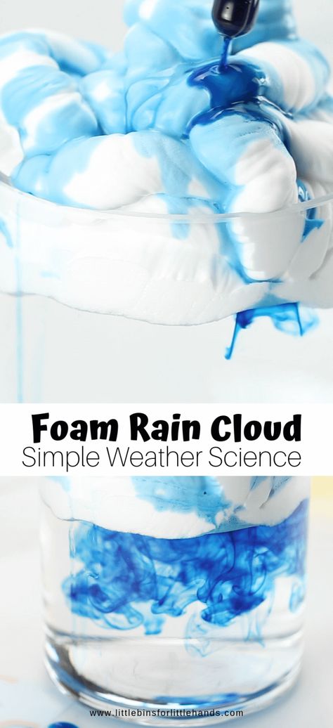 Fun Rain Cloud Activity For Kids | Little Bins for Little Hands Cloud Activity, Spring Science Activities, Cloud Activities, Weather Activities For Kids, Spring Science, Preschool Weather, Weather Crafts, Weather Science, Weather Theme