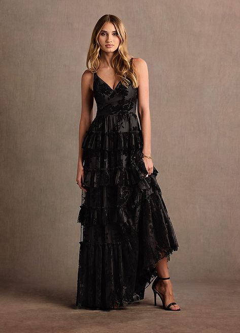 Hunt Ball Dresses, Black Lace V Neck Dress, Black Sorority Formal Dress, Brown Gala Dress, Witchy Cocktail Dress, Black Rehearsal Dinner Dress, Texas Formal Wedding Attire, Velvet Dress Engagement Pictures, Black Formal Dress Wedding Guest