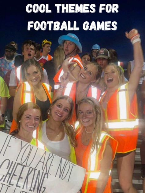 Construction Fnl Theme Outfit, Construction Pep Rally Outfit, Construction Worker Spirit Day, Construction Worker Football Theme, Construction Worker Football Game Theme, Construction Theme Football Game Outfits, Football Game Construction Theme, Construction Cheer Theme, Construction Theme Student Section