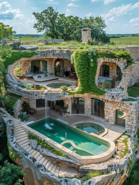 Weird Houses Unusual Homes, Weird Houses, Interesting Houses, Exotic Homes, Crazy Houses, Fairytale House, Earthship Home, Romantic Cabin, Earth Sheltered