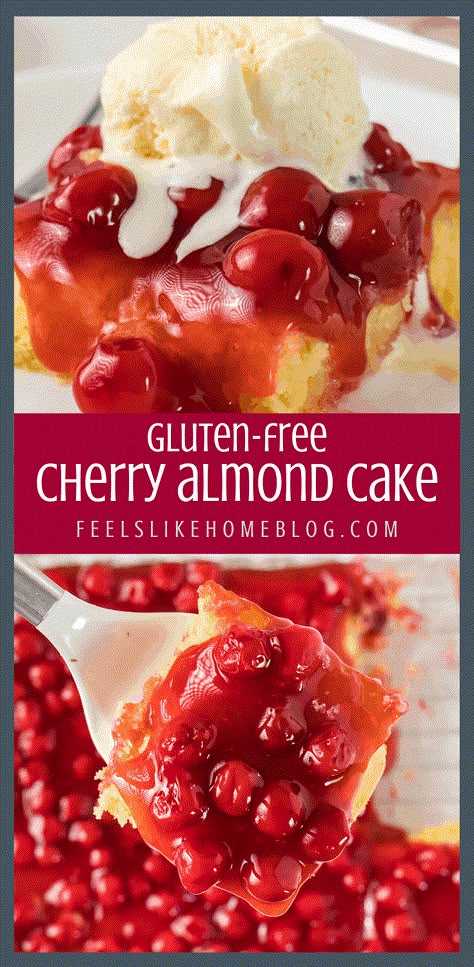 Can Of Cherry Pie Filling, Cherry Almond Cake, Cherry And Almond Cake, Cherry Pie Filling Recipes, Gluten Free Cake Recipe, Cake From Scratch, Almond Cake Recipe, Pie Filling Recipes, Easy Gluten Free Desserts