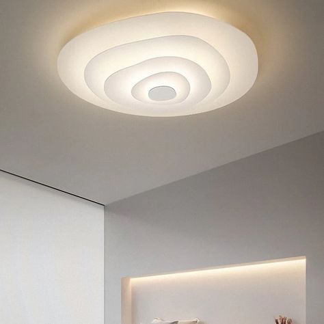 White Metal Ceiling, Metal Ceiling Lamp, Ceiling Light For Living Room, Ceiling Lamp White, Led Flush Mount Ceiling Light, Nordic Living Room, Light For Living Room, Minimalist White, Nordic Living