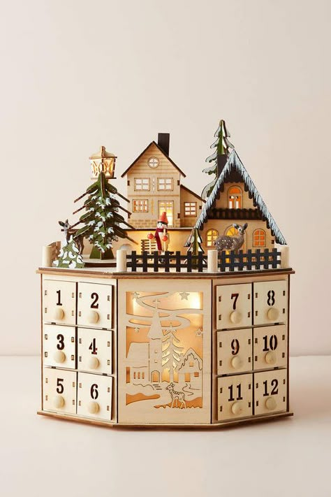 Anthropologie Village Advent Calendar Wooden Advent Calendar, Advent Calenders, Candles For Sale, Christmas Advent, Engineered Hardwood, Christmas Countdown, The Village, Candle Gift, Diy Inspiration