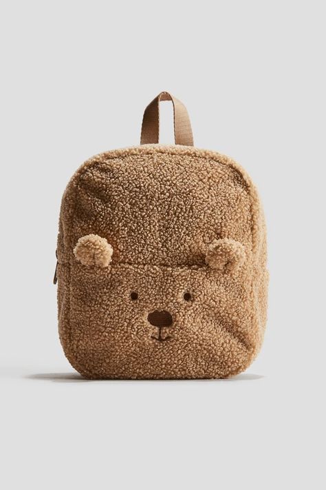 Appliquéd Teddy Fleece Backpack - Beige - Kids | H&M US | H&M (US + CA) Senior Year Backpack, Teddy Backpack, 7 Months Pregnant, Fall Baby Clothes, Outdoor Girls, Boy Girl Twins, Toddler Jeans, Baby Jeans, Teddy Fleece