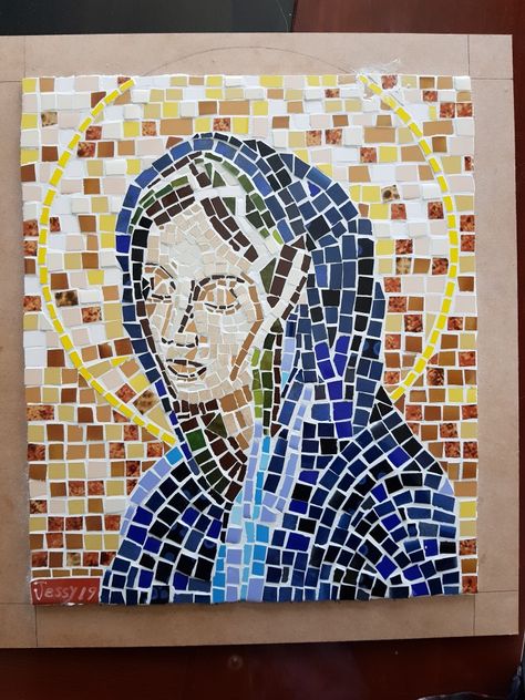 Virgen de Mosaico School Works, Classroom Art, Art Classroom, Mural Art, Mosaic Art, Starry Night, Mosaic, Mural, Quick Saves